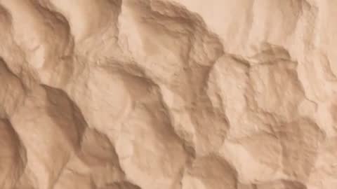 Macro panning over beige nodular surface revealing creases, bumps and granular texture