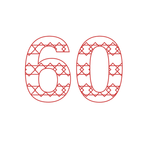 Red Number Sixty with Patterns on Transparent Background - Download Free Stock Videos Pikwizard.com
