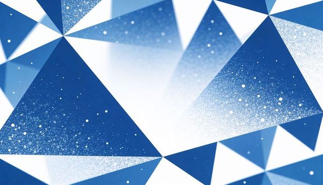 Blue Geometric Triangular Mosaic with Speckled Gradient Texture for Modern Web Design