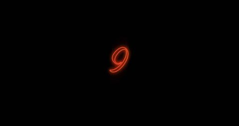 Glowing Red Number Nine on Black Background - Download Free Stock Images Pikwizard.com