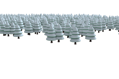 stylized winter forest with snowy trees on transparent background - Download Free Stock Videos Pikwizard.com