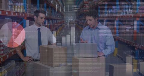 Warehouse data analysis with overlaid digital interface