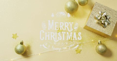 Elegant Christmas Ornaments with Festive Greeting - Download Free Stock Images Pikwizard.com