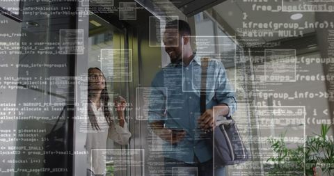 Diverse Business Professionals in Data-Driven Office Environment