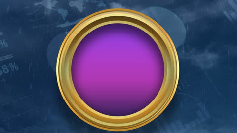 Animated Clock with Graph Interface in Tech Background