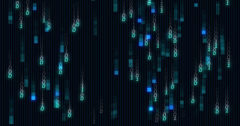 Glowing Binary Code Streaming on Black Background - Download Free Stock Images Pikwizard.com