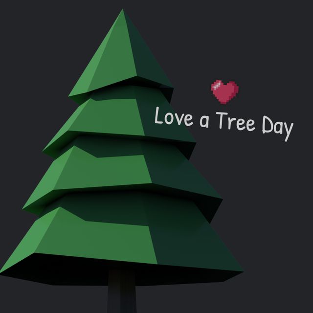 Simple geometric illustration for promoting Love a Tree Day. Versatile for environmental campaigns, greeting cards, social media posts, and eco-friendly event advertisements.