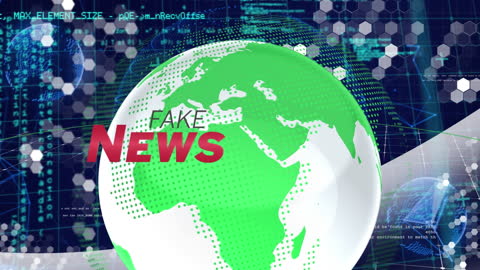 Digital Globe Fake News Concept with Green Screen Analytics