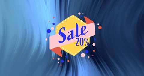 20 percent sale banner on blue gradient background