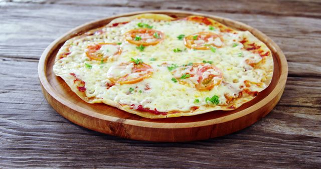 Freshly Cooked Margherita Pizza on Rustic Wooden Table - Download Free Stock Images Pikwizard.com