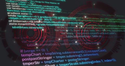 Digital Interface with Analyzing Code and Data Patterns - Download Free Stock Images Pikwizard.com