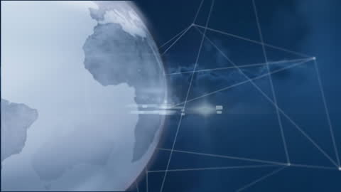 Digital Connections Around Spinning Globe