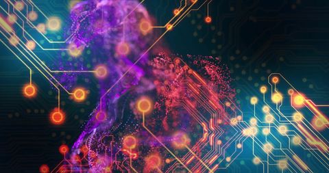 Colorful Circuit Board Abstract with Glowing Connections - Download Free Stock Images Pikwizard.com