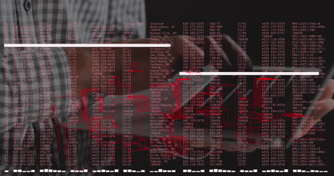 Digitally Processing Financial Data on Laptop Screen