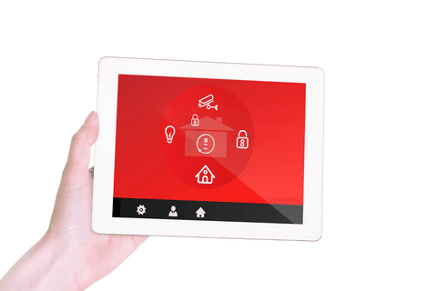 hands holding tablet showing transparent smart home app interface - Download Free Stock Videos Pikwizard.com