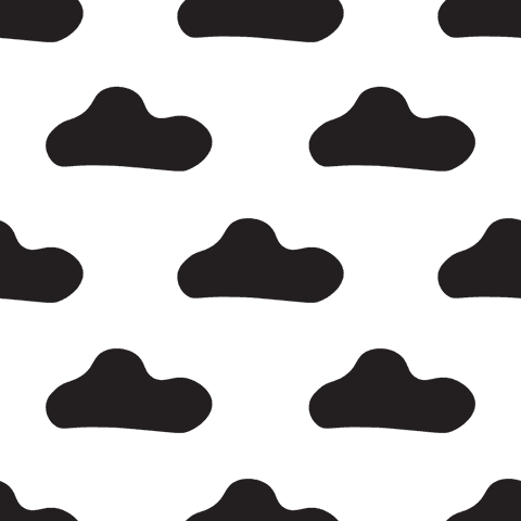 Black cloud pattern on transparent background