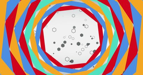 Abstract Colorful Polygonal Frame on White Background