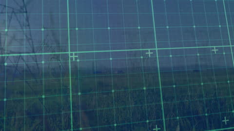 Digital Data Overlay on Landscaped Grid with Power Lines