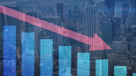 Digital Financial Analysis Over Urban Skyline Concept