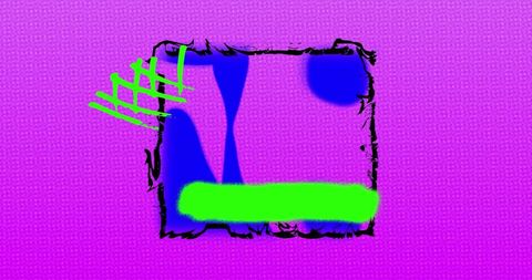 Vibrant abstract animated shapes on purple background