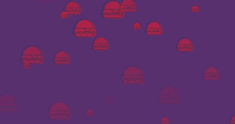 Falling Burger Icons on Purple Background for Digital Design - Download Free Stock Images Pikwizard.com