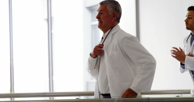 Medical professional walking through modern hospital corridor - Download Free Stock Images Pikwizard.com