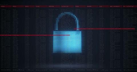 Cybersecurity digital lock highlighting data protection concepts