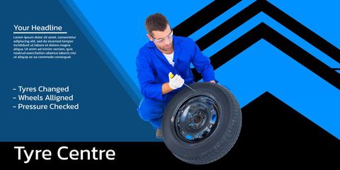 focused mechanic inspecting tire for automotive services promotion - Download Free Stock Templates Pikwizard.com
