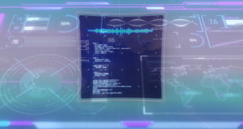 Abstract Digital Data Processing with Futuristic Interface