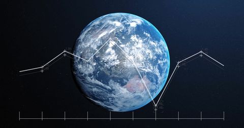 Global Data Visualization and Financial Trends over Earth - Download Free Stock Images Pikwizard.com