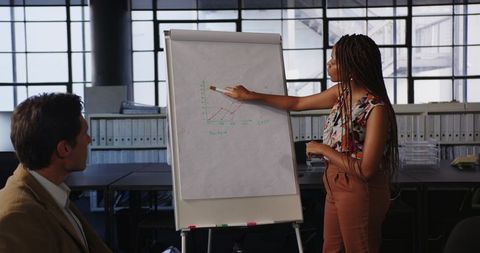Businesswoman Presenting Data in Office Meeting - Download Free Stock Images Pikwizard.com
