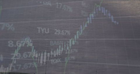 Financial Data Overlaid on Busy Street Reflects Global Market Dynamics