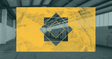 Abstract Geometric Shapes in Industrial Warehouse Space