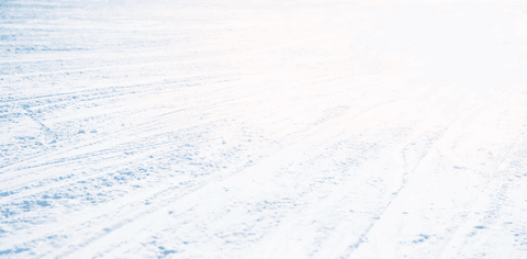 Bright winter ski trails on transparent snowy landscape
