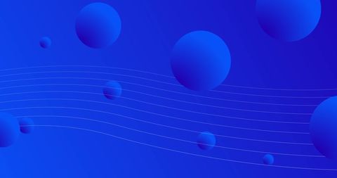 Vibrant blue spheres floating on gradient background