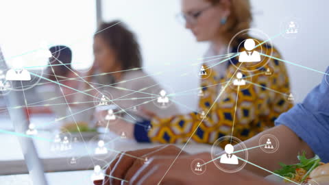 Business Team Networking in Modern Office Environment