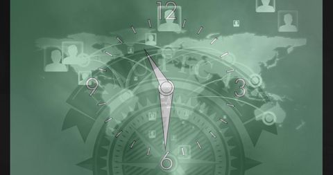 Global Countdown Concept with Clock on Virtual World Map - Download Free Stock Images Pikwizard.com