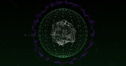 Abstract Digital Globe with Network Connections on Dark Background - Download Free Stock Images Pikwizard.com