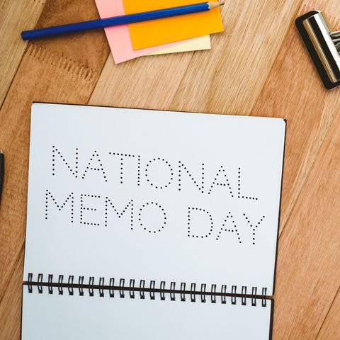 celebrating national memo day with stationery on desk - Download Free Stock Templates Pikwizard.com