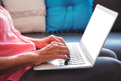 transparent screen mockup: woman typing on laptop - Download Free Stock Videos Pikwizard.com