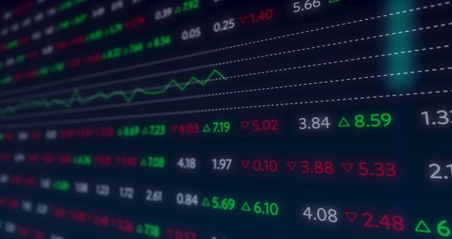 Digital Stock Market Display with Financial Data Trends - Download Free Stock Images Pikwizard.com