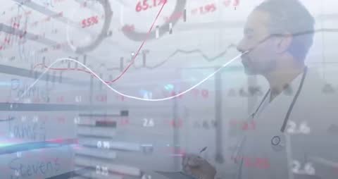 Doctor Analyzing Health Data with Interactive Medical Chart