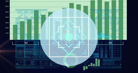 Abstract Digital Interface Targeting Graph with Data Elements - Download Free Stock Images Pikwizard.com