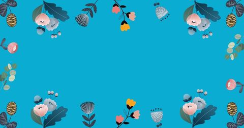 Floral Pattern with Motion on Blue Background Featuring Copy Space - Download Free Stock Images Pikwizard.com