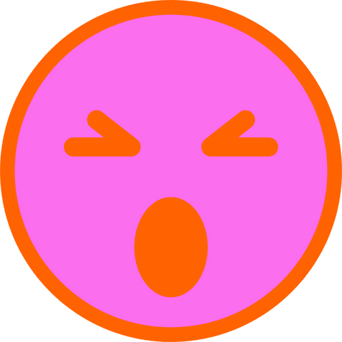 yawning emoji on vibrant pink and orange design on transparent background - Download Free Stock Videos Pikwizard.com