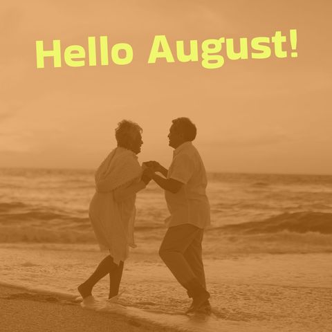 Joyful Senior Couple Dancing on Beach at Sunset