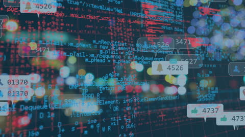 Digital Data Streams Overlay on Busy City Road