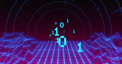 Binary Data and Digital Grid Futuristic Conceptual Art - Download Free Stock Images Pikwizard.com