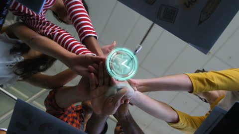 Teamwork with Future Digital Technology Concept