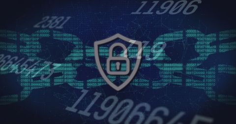 Digital Security Icon with Binary Code and Numbers Overlay - Download Free Stock Images Pikwizard.com